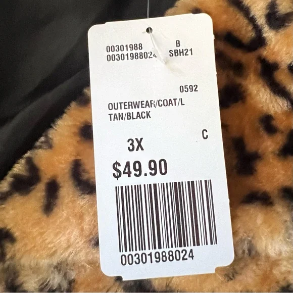 π NWT Leopard FOREVER 21 Gorgeous SOFT Fluffy FAUX FUR Baddie COAT Jacket 3X - Picture 10 of 16